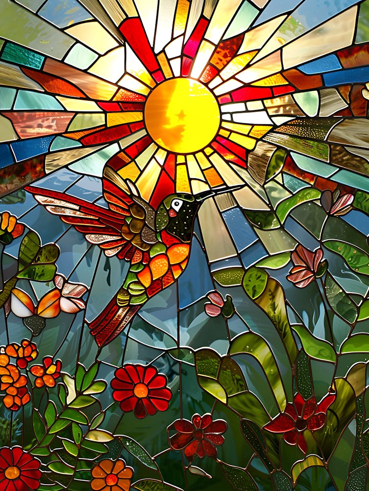 Hummingbird Stained Glass 1