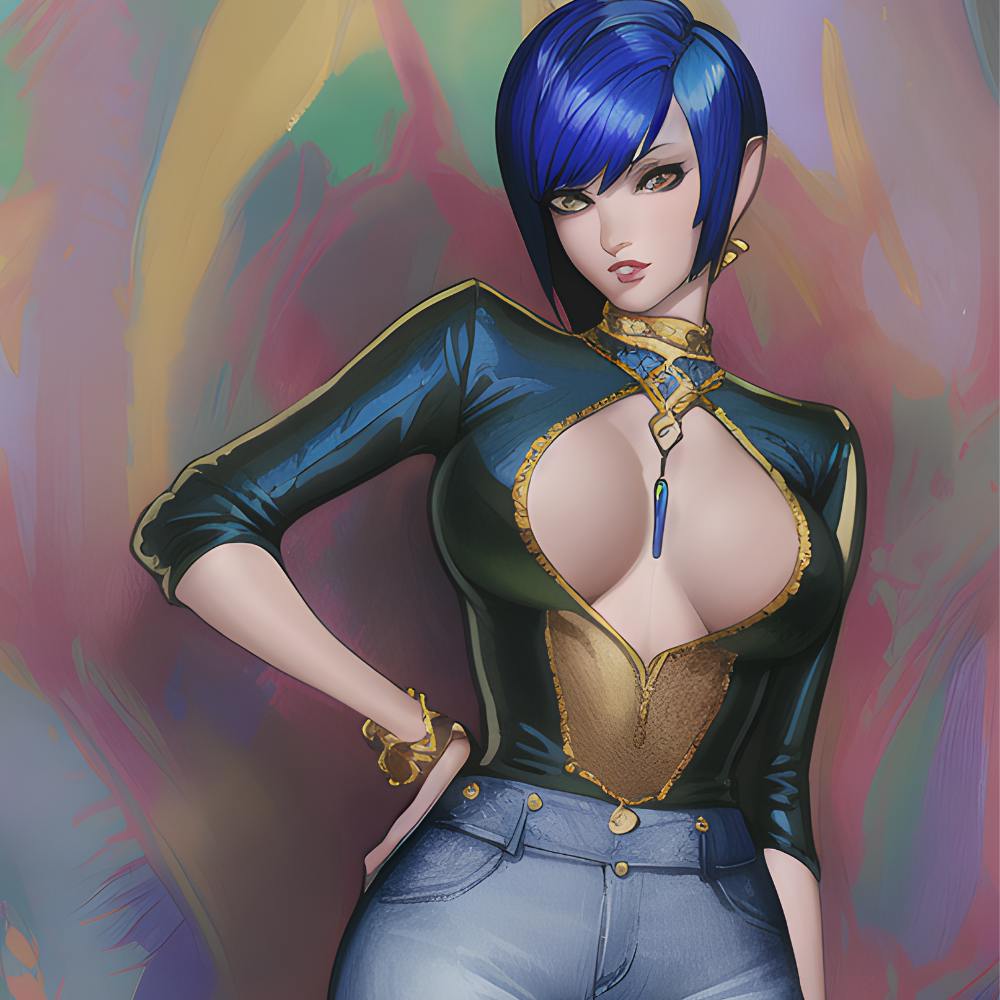 Girl with Blue Jeans Pop Art