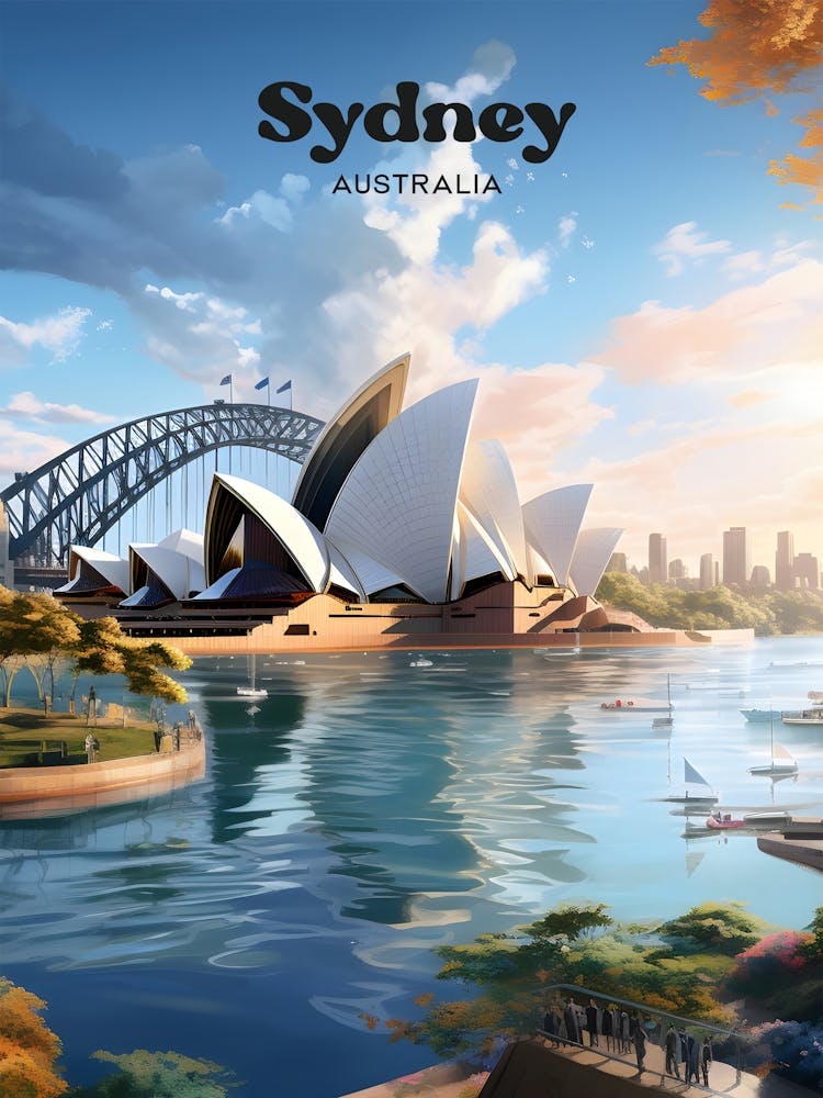 Sydney Australia Summer Modern Travel Illustration