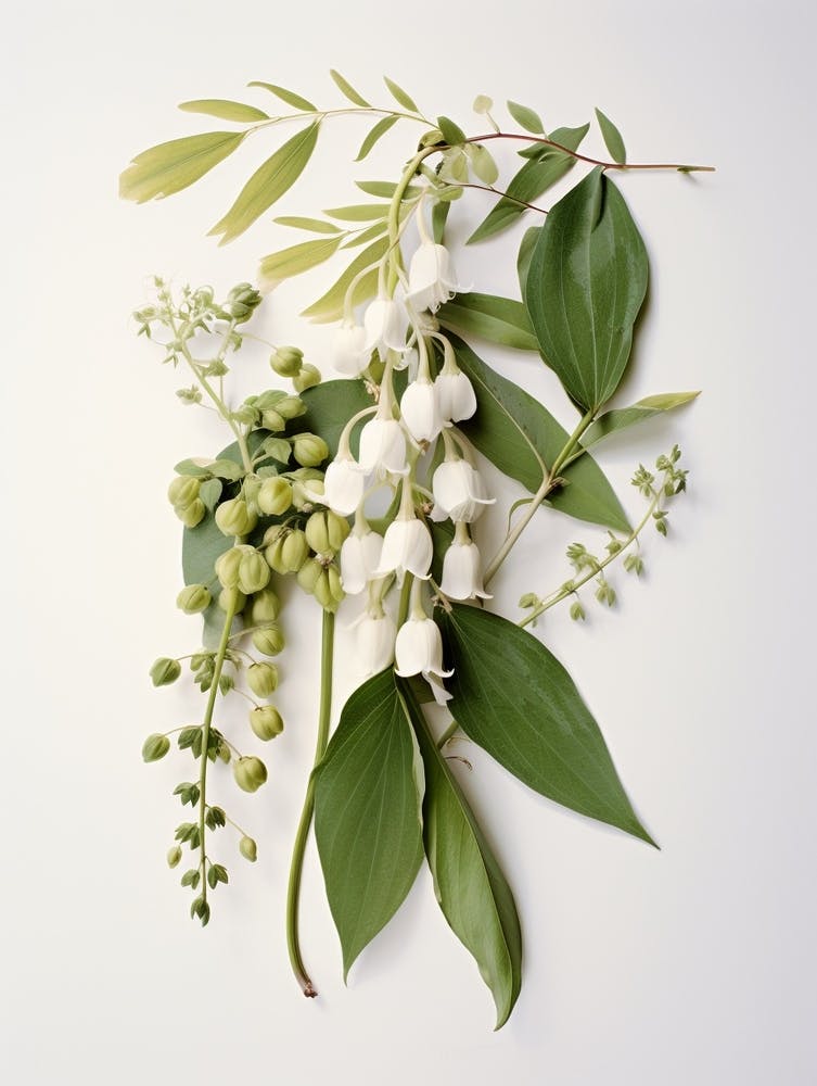 Gepresste Wildblumen Botanische Kunst Salomonsiegel 1