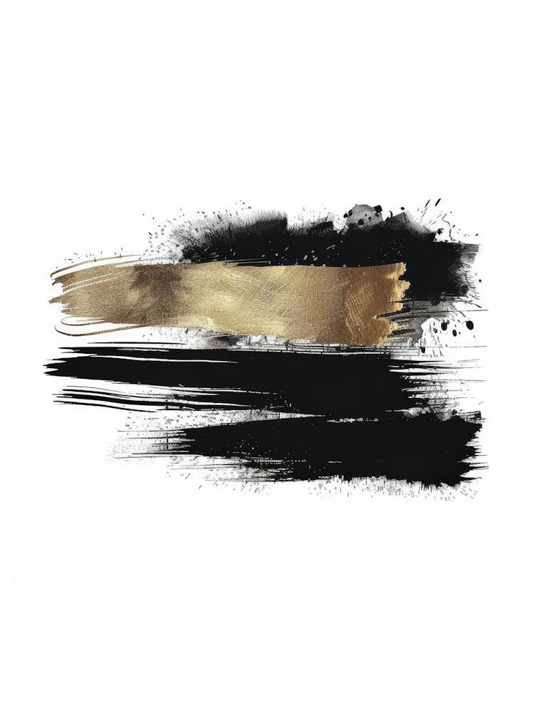 Gold And Black Brush Strokes 6