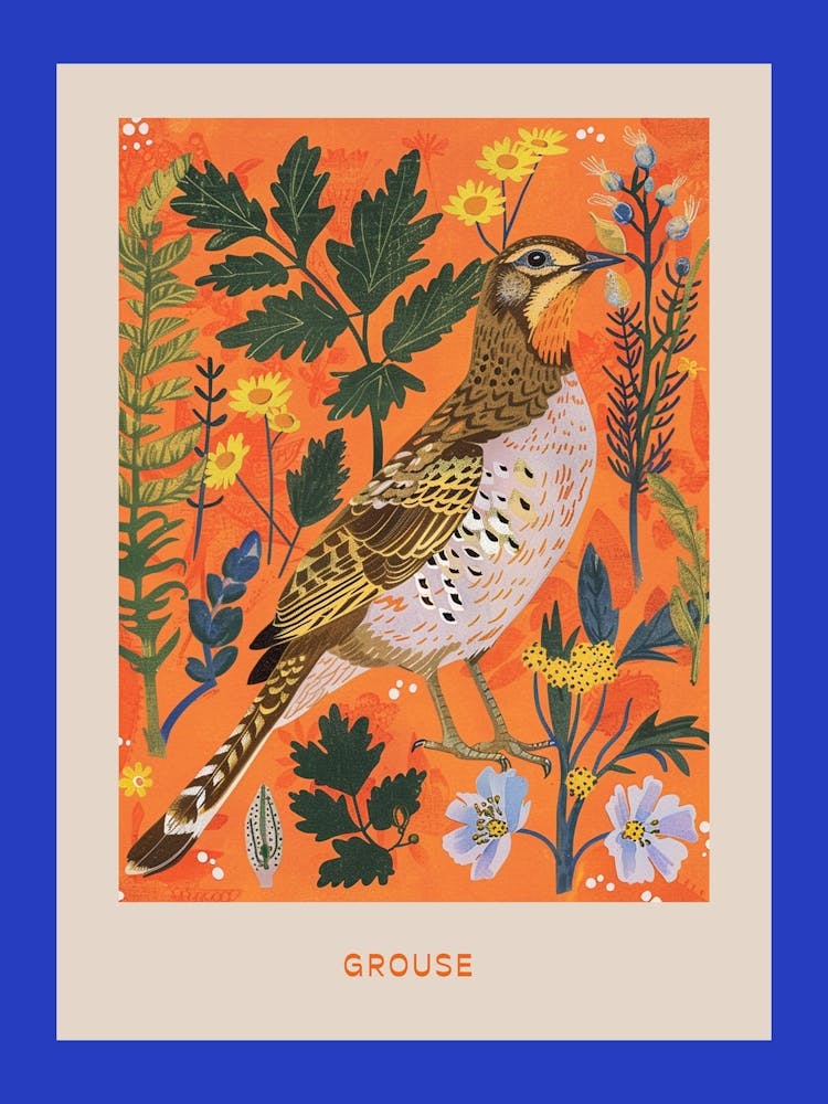 Spring Birds Poster Grouse 2
