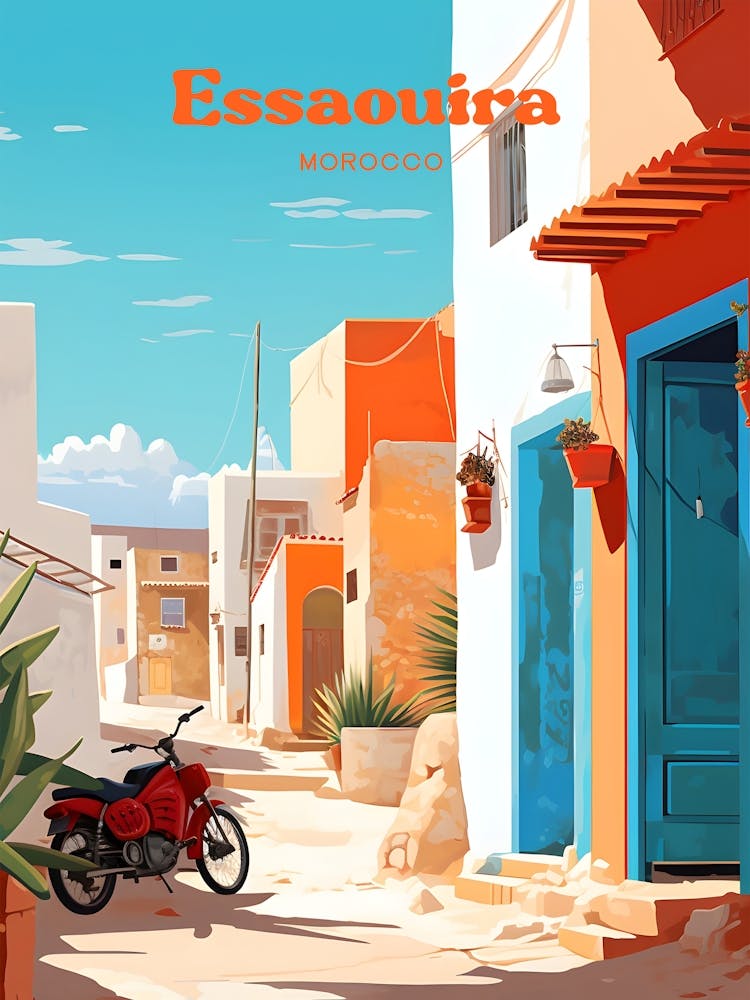 Essaouira Morocco Seaside Modern Travel Art