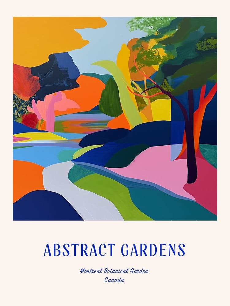 Jardins Colorés Jardin Botanique de Montréal Canada 1 Affiche Bleue