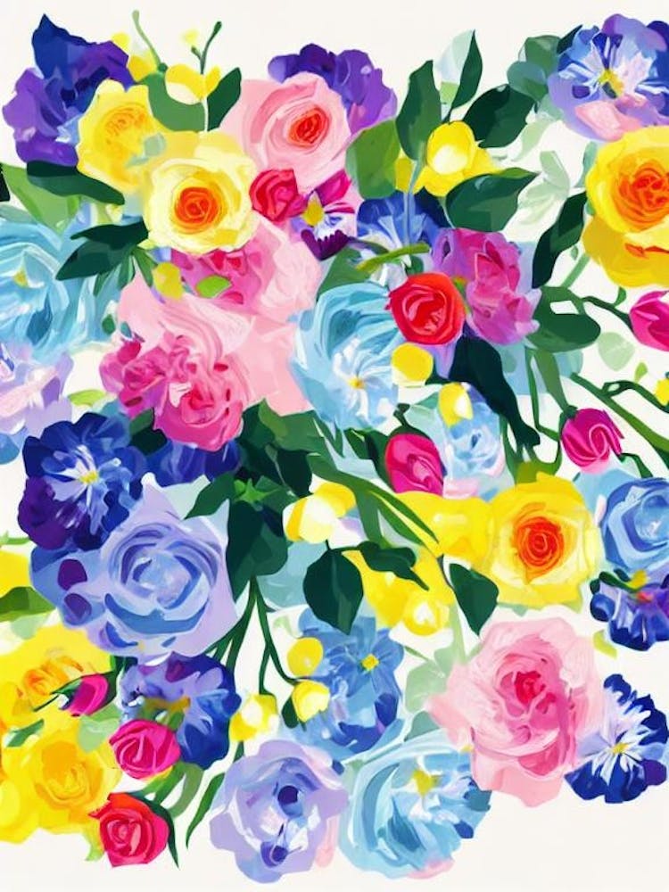 Rose Modern Colourful Flower