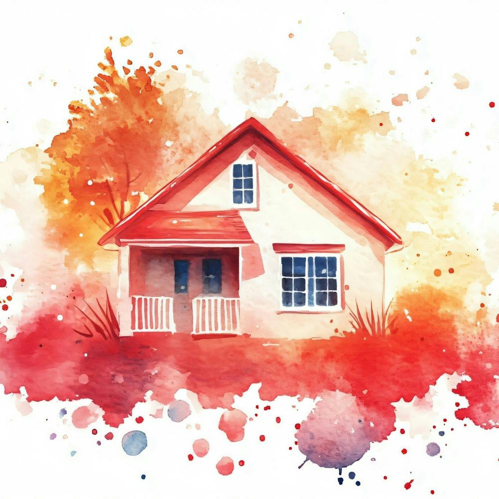 Watercolor House Painting