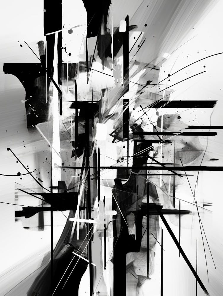 Curiosity Abstract Black And White 1