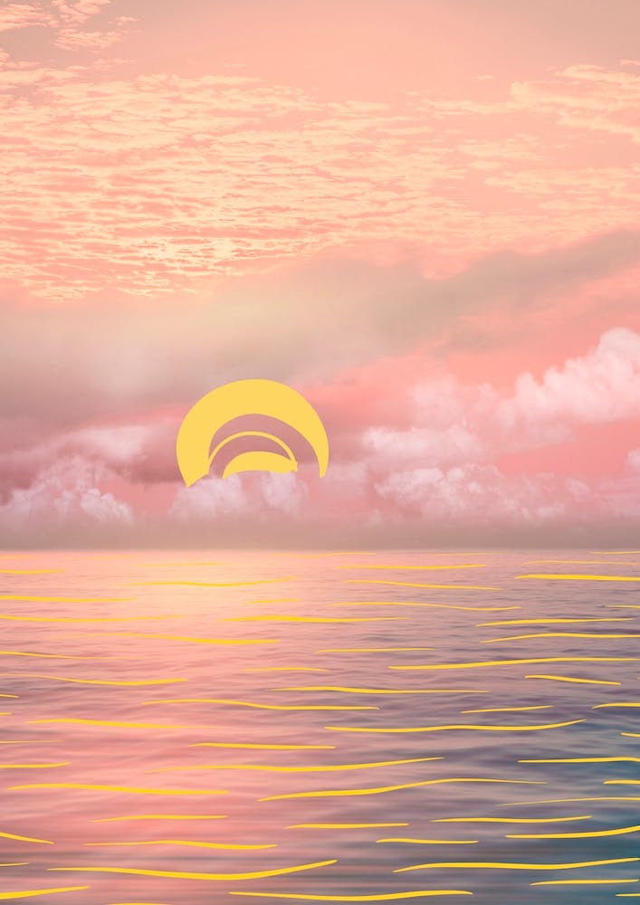 Graphic Sun In The Ocean