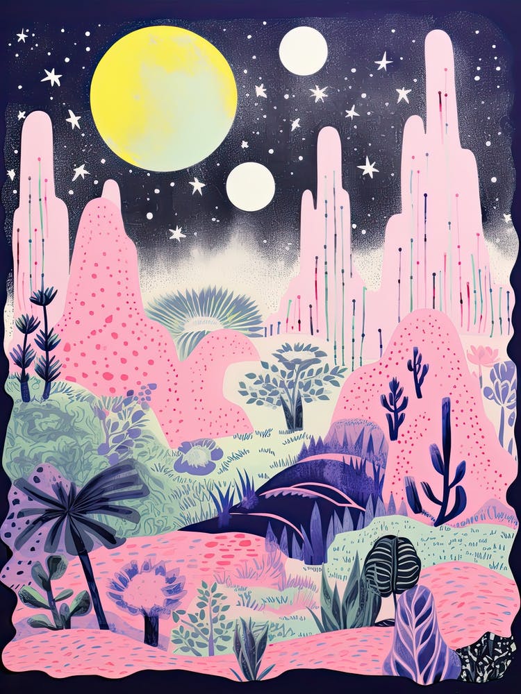 Abstract Botanical Risograph Style 6