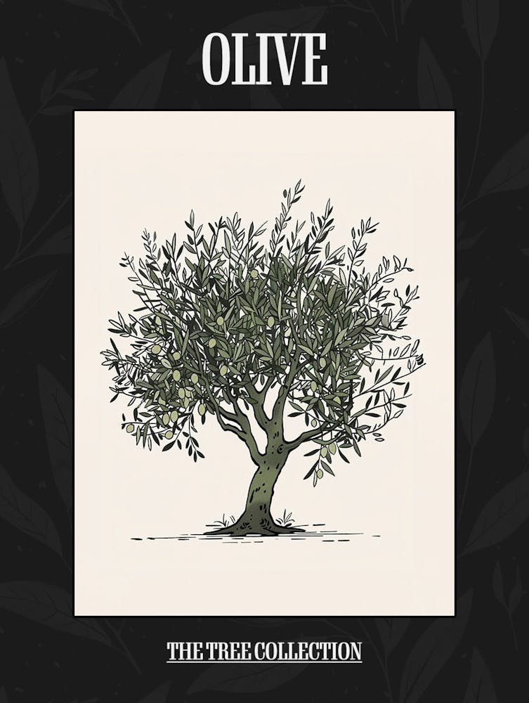 Olive Tree Pixel Illustration 1 Poster
