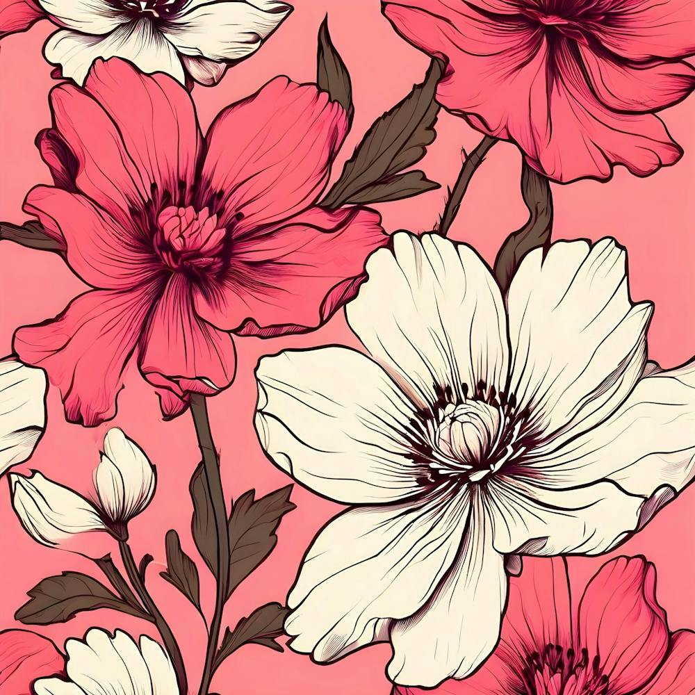 Pink And White Flowers 2