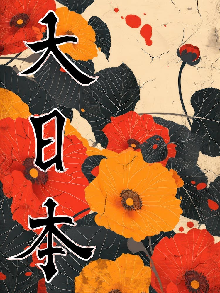 Great Japan Hokusai Poster Japanese Flowers 14