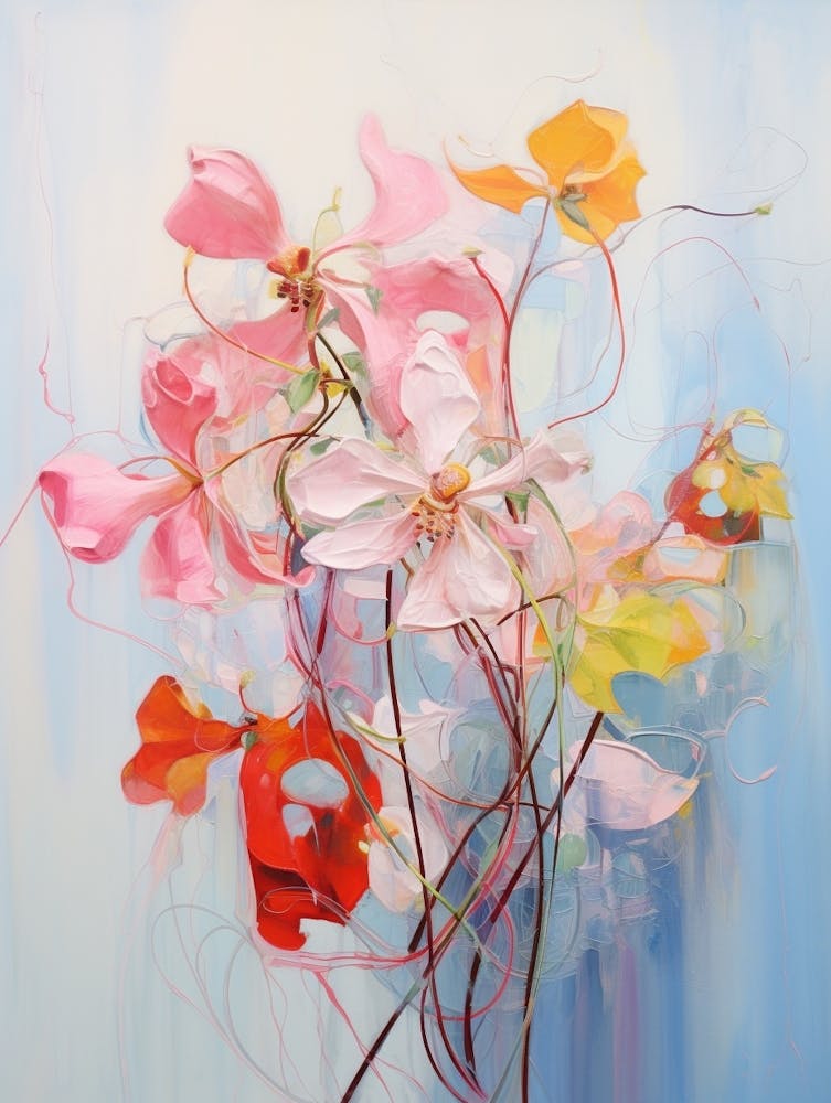 Abstract Flower Painting Coral Bells 3