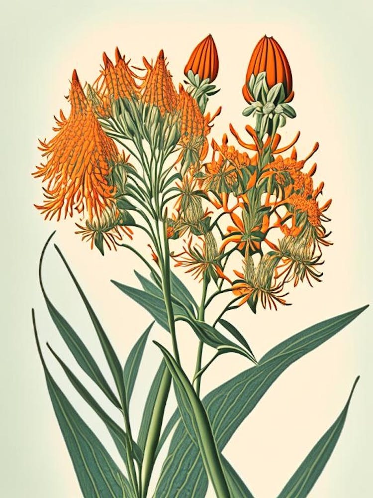 Butterfly Weed Wildflower Vintage Botanical 2