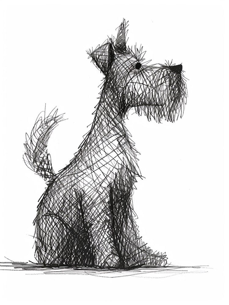 Lakeland Terrier Dog Line Sketch 1