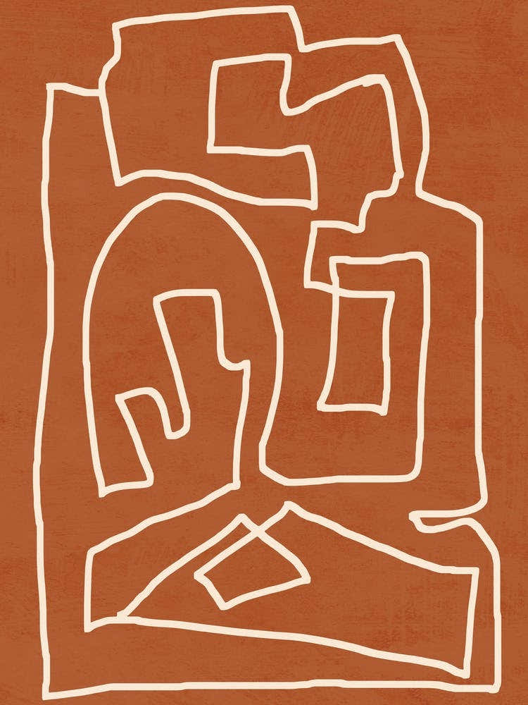 Abstract line art Terracotta