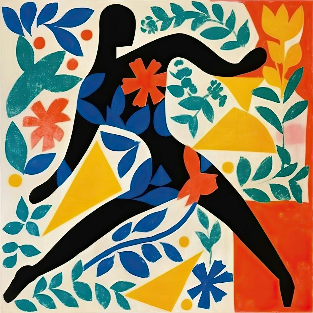 Black Figure Botanical, The Matisse Inspired Art Collection