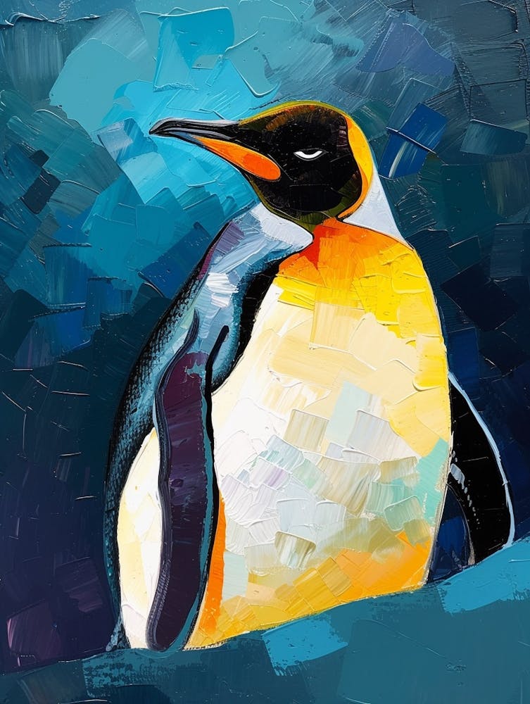 King Penguin Zavodovski Island Colour Block Painting 1