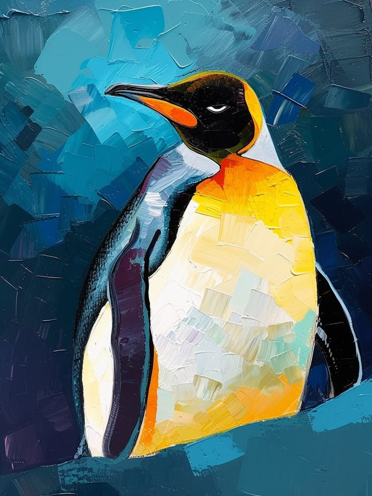 King Penguin Zavodovski Island Colour Block Painting 1