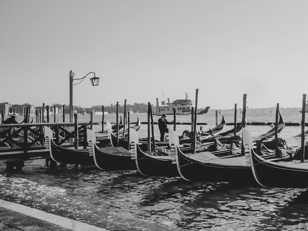 Venice Italy In Black And White 06