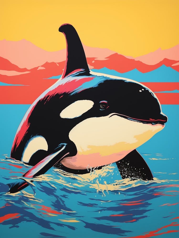 Pop Art Orca Whale 3