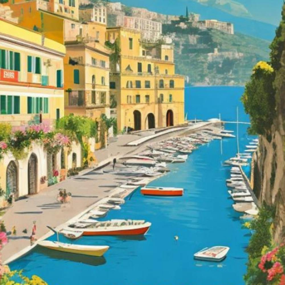 Sorrento Italy Vintage Travel Poster