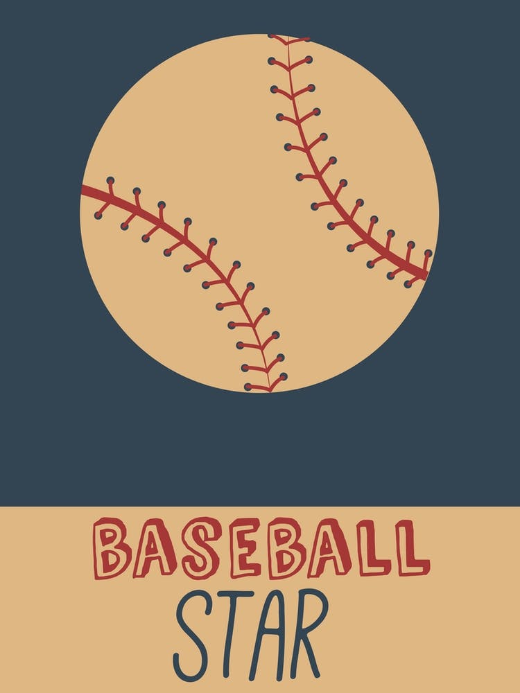 Baseball Star vintage style poster