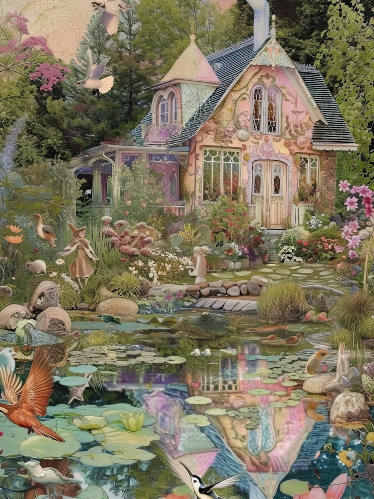 Teich Monet Feen Scrapbook Collage 8