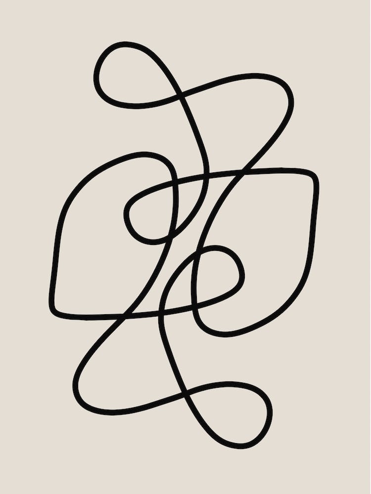 Abstract Line Swirls Modern Shape