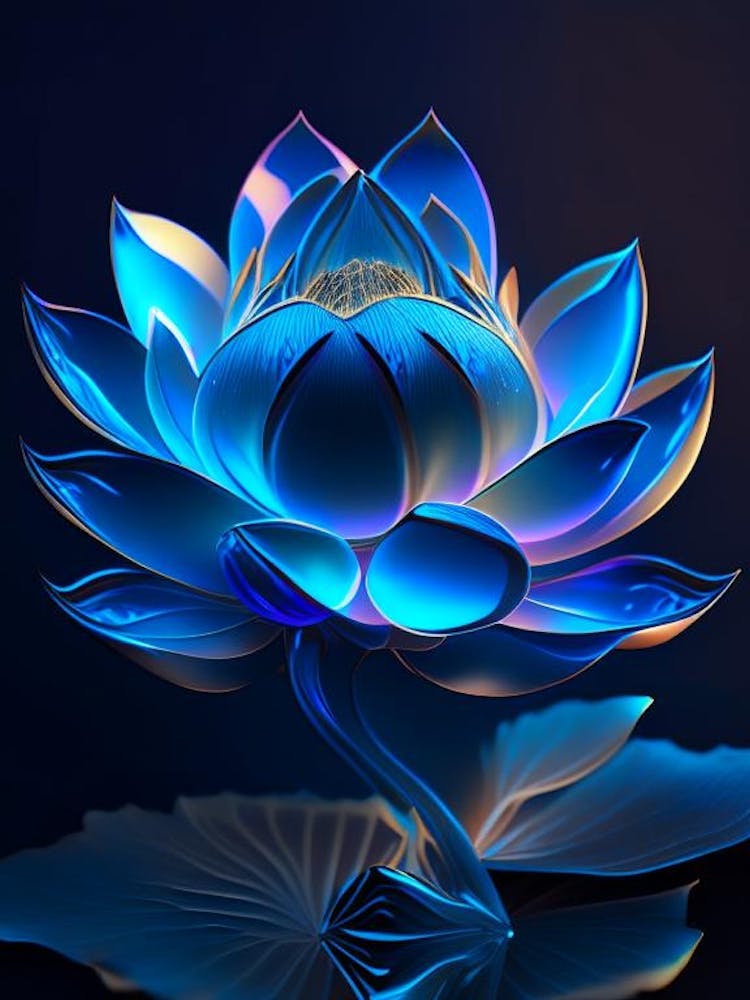 Blauer Lotus Holografisch 4