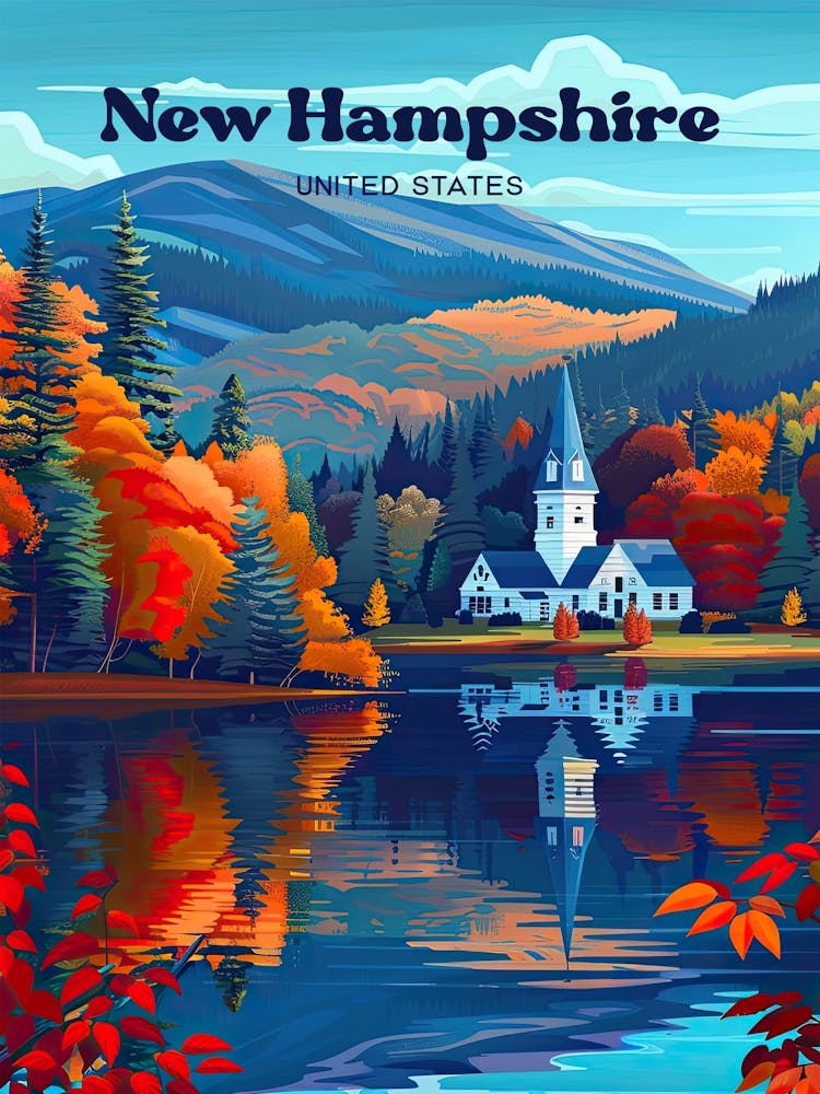 New Hampshire New England Travel Art