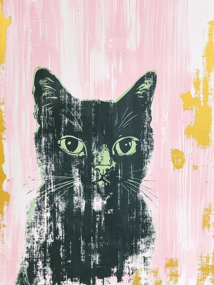 Cat In Pink And Gold