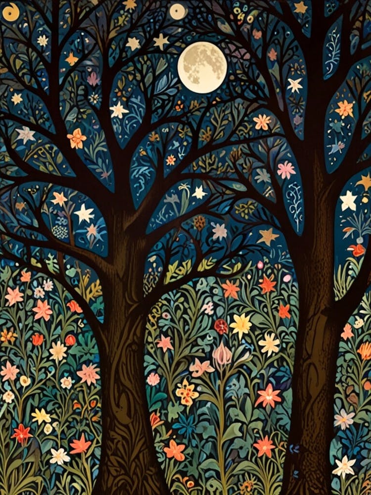 WILLIAM MORRIS Moonlight In The Trees 2