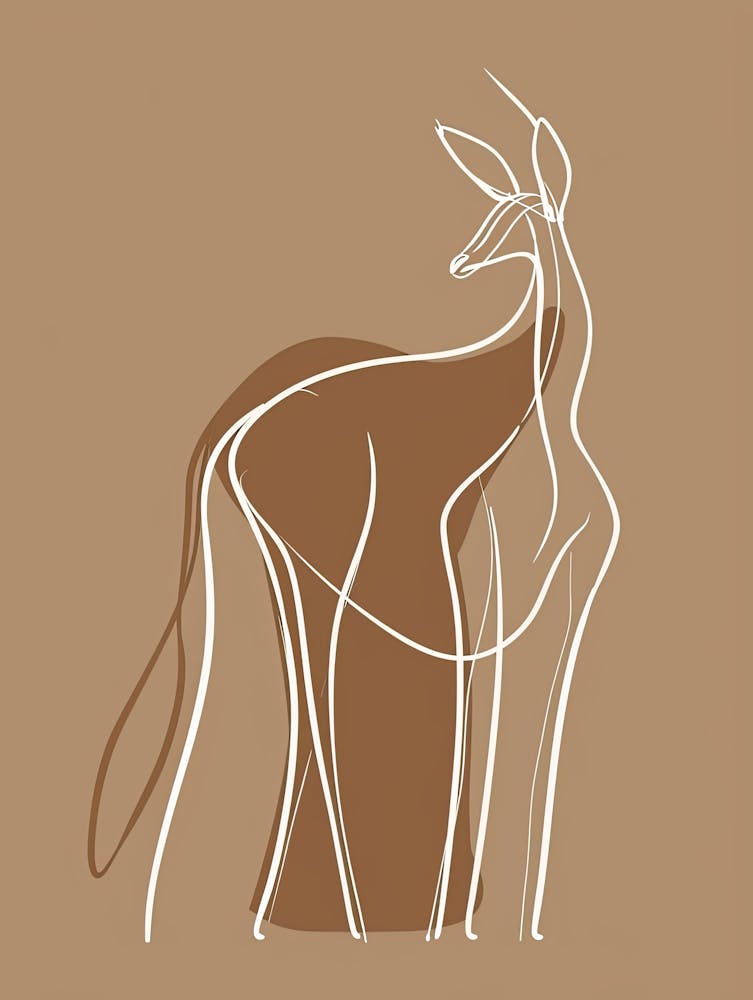 Kangaroo - Boho, Line Art
