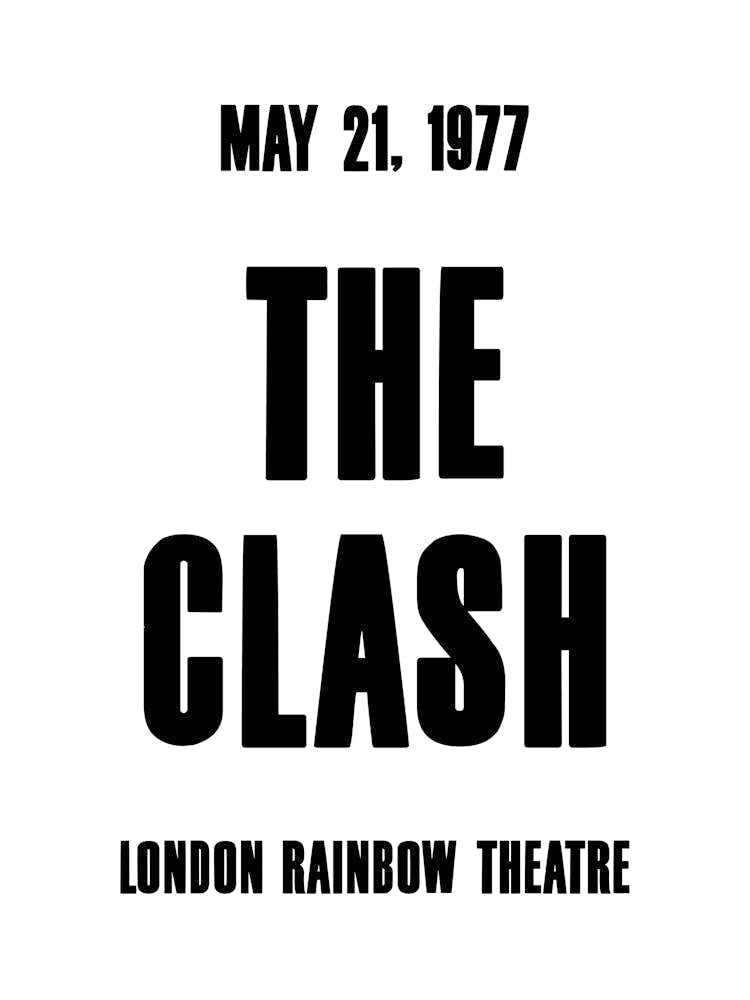The Clash 1977 Concert Poster