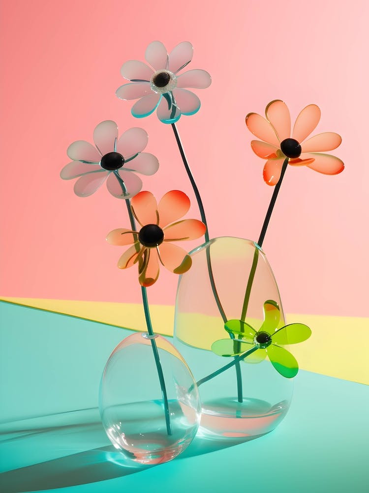 Glass Daisy in a Vase