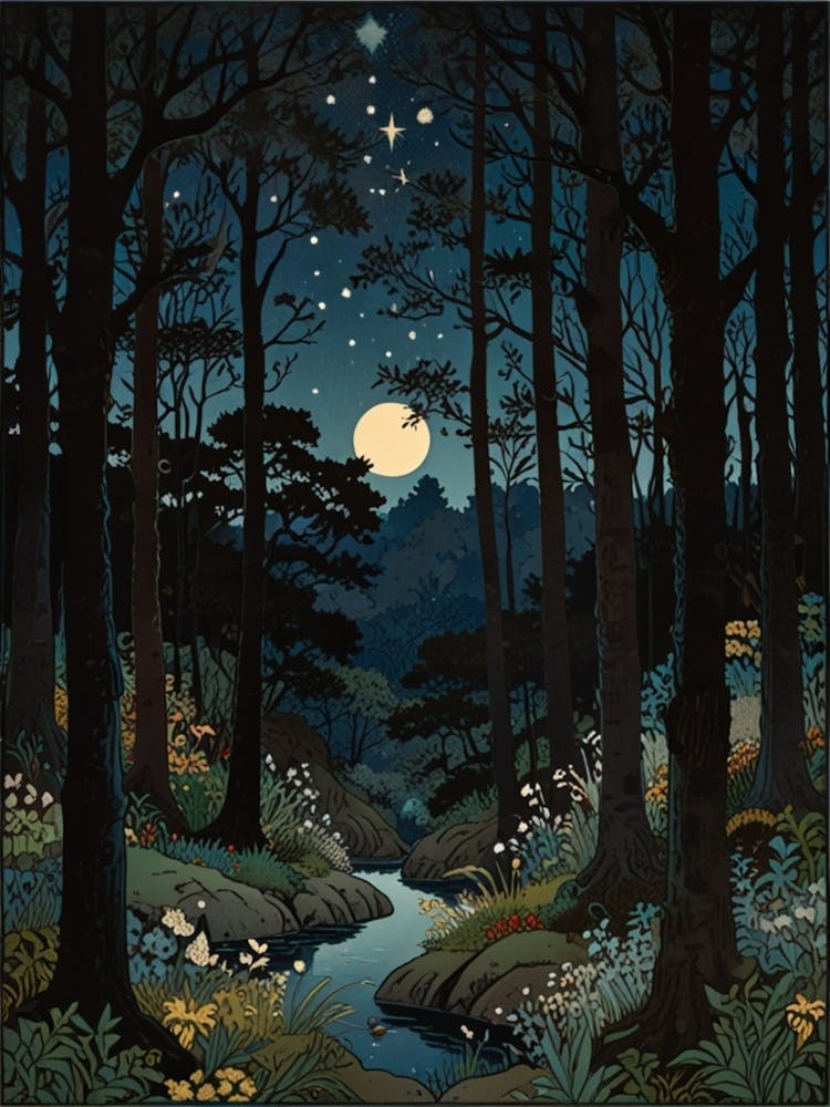 William Morris Moonlight In The Forest 200