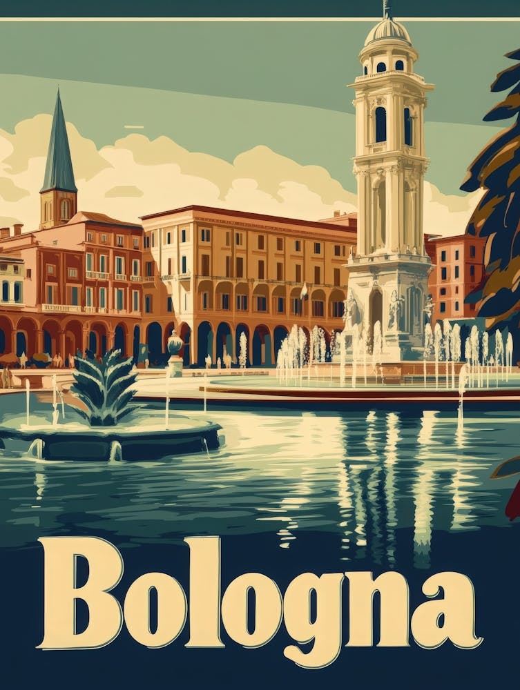 Aihrgdesign A Classic 1960s Travel Poster For Bologna Showcas 20496385 08a3 4f43 859b 32b0508a3697 0