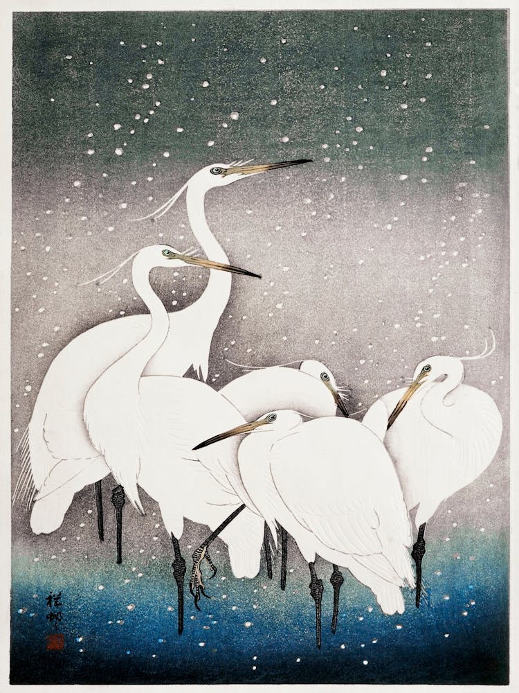 Group Of Egrets (1925 1936), Ohara Koson