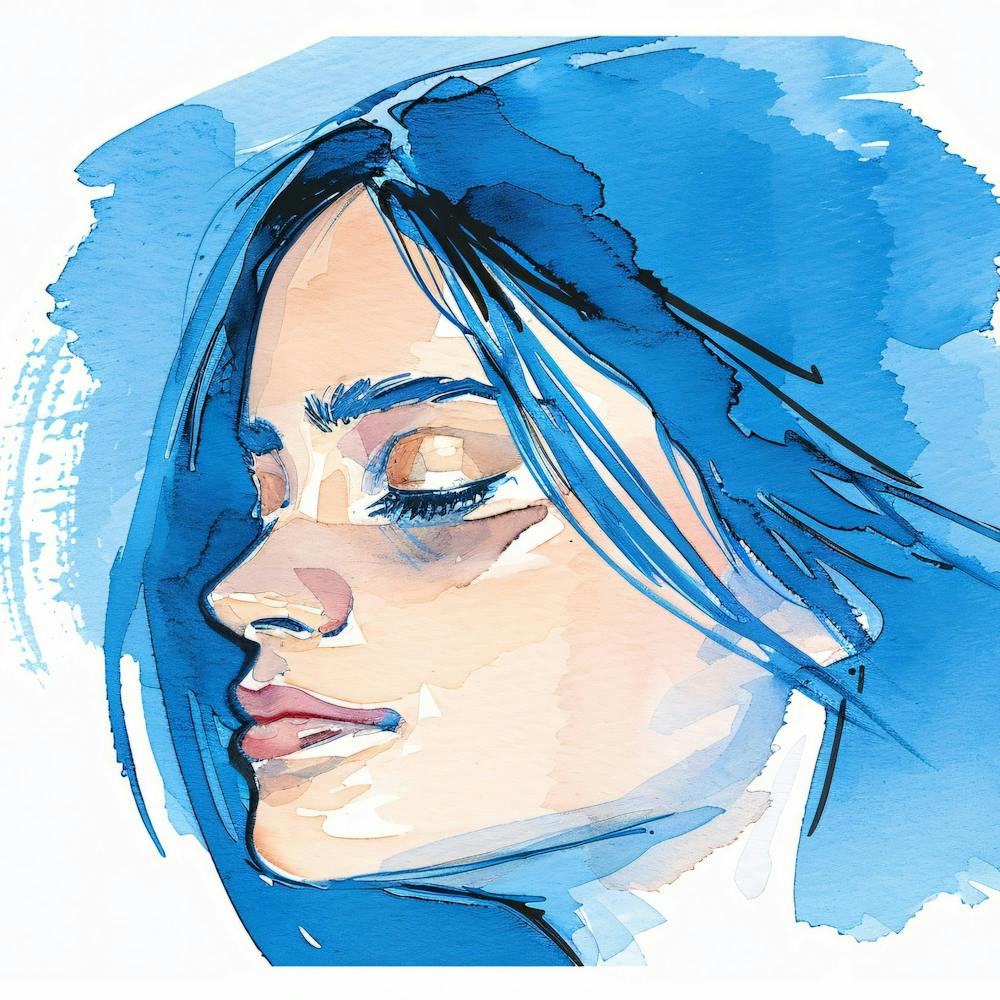 Watercolor Portrait Of A Woman 2