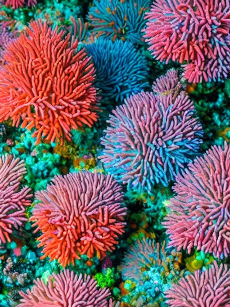 Acropora Sarmentosa Vibrant Painting