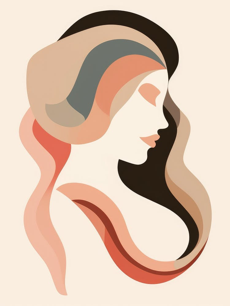 Woman'S Head in Abstract Style