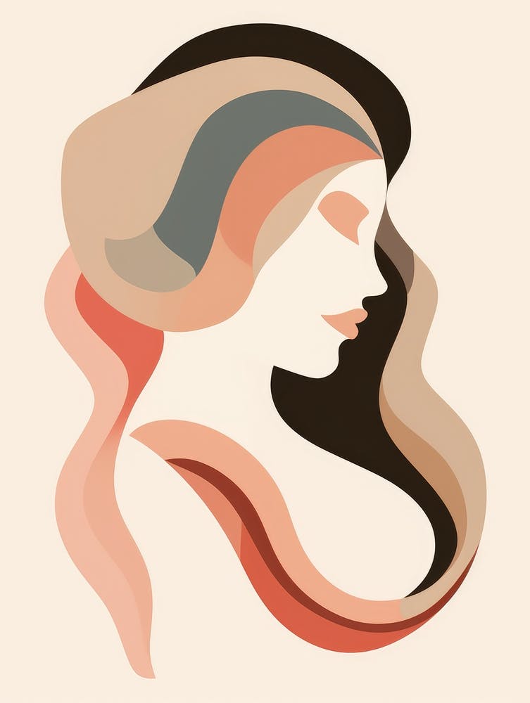 Woman'S Head in Abstract Style