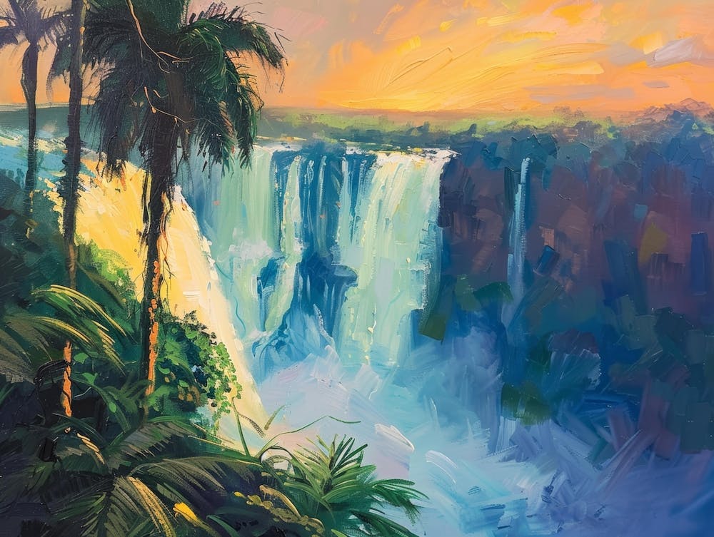 Sunset At Iguazu Falls