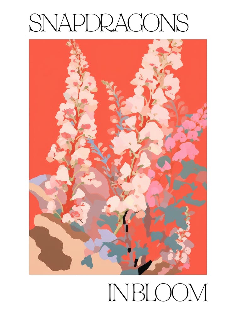 Snapdragons In Bloom Flowers Bold Illustration 4
