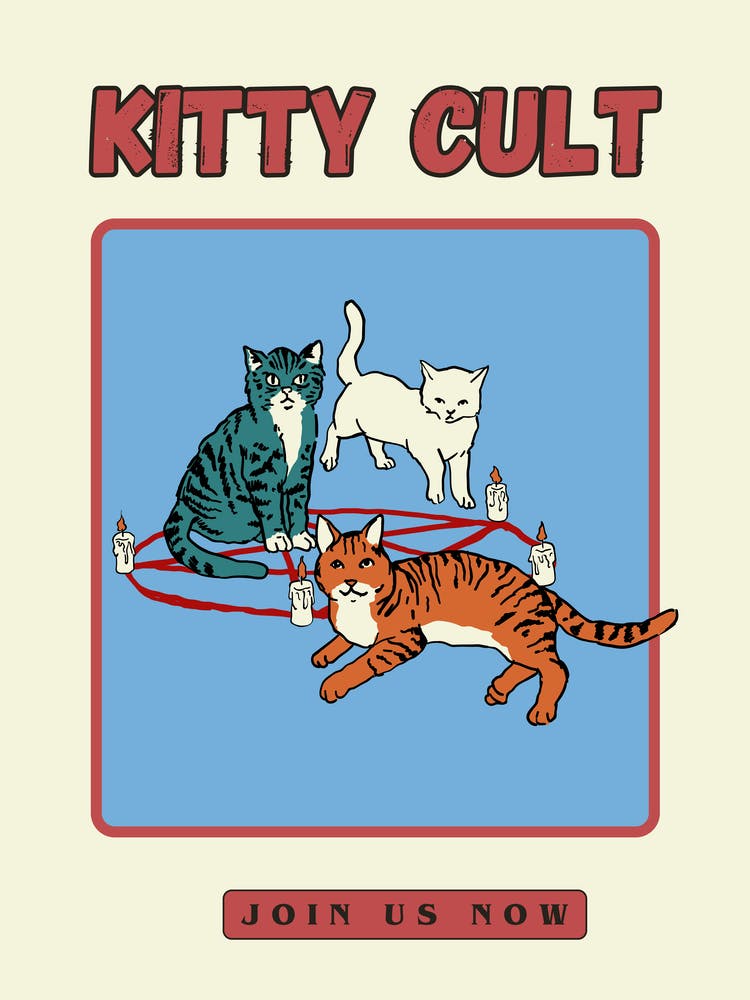 Funny Halloween Print with Cats