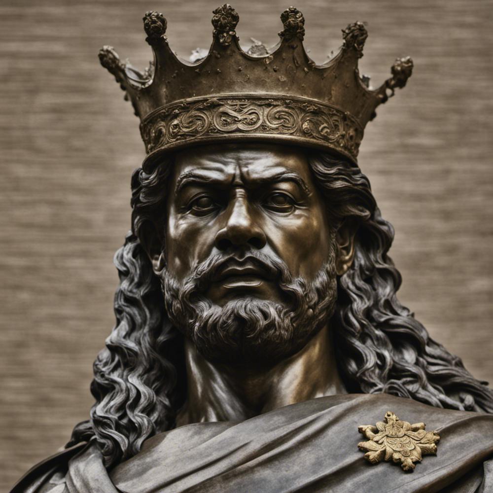 731459 Bronze Statue Of A King, With Regal Attire, A Crow Xl 1024 V1 0