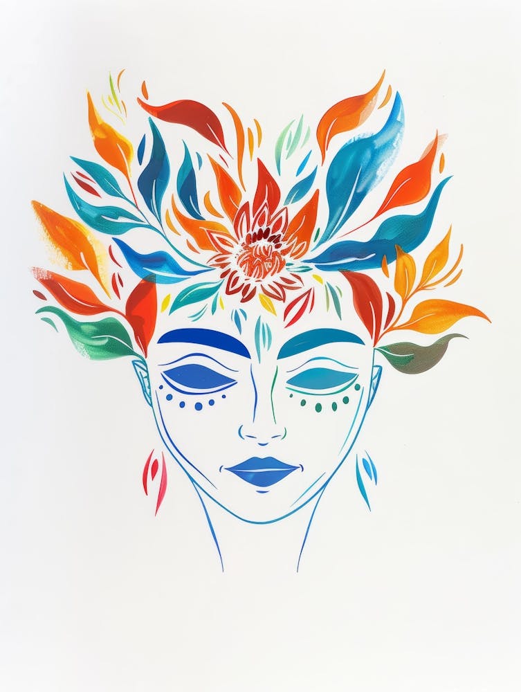 Femme Aux Fleurs Sur La Tête 16