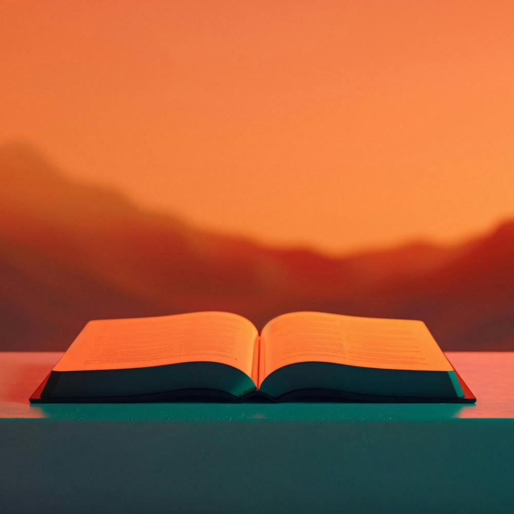 Open Book On A Table
