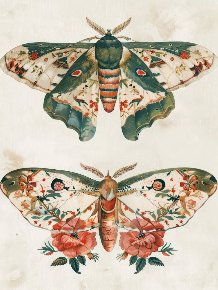 Textile Butterflies William Morris Style 4